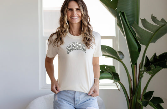 MAMA Appliqué Embroidered T-shirt | Comfort Colors