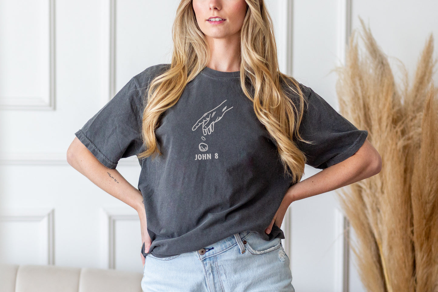 John 8 embroidered t-shirt | Comfort colors