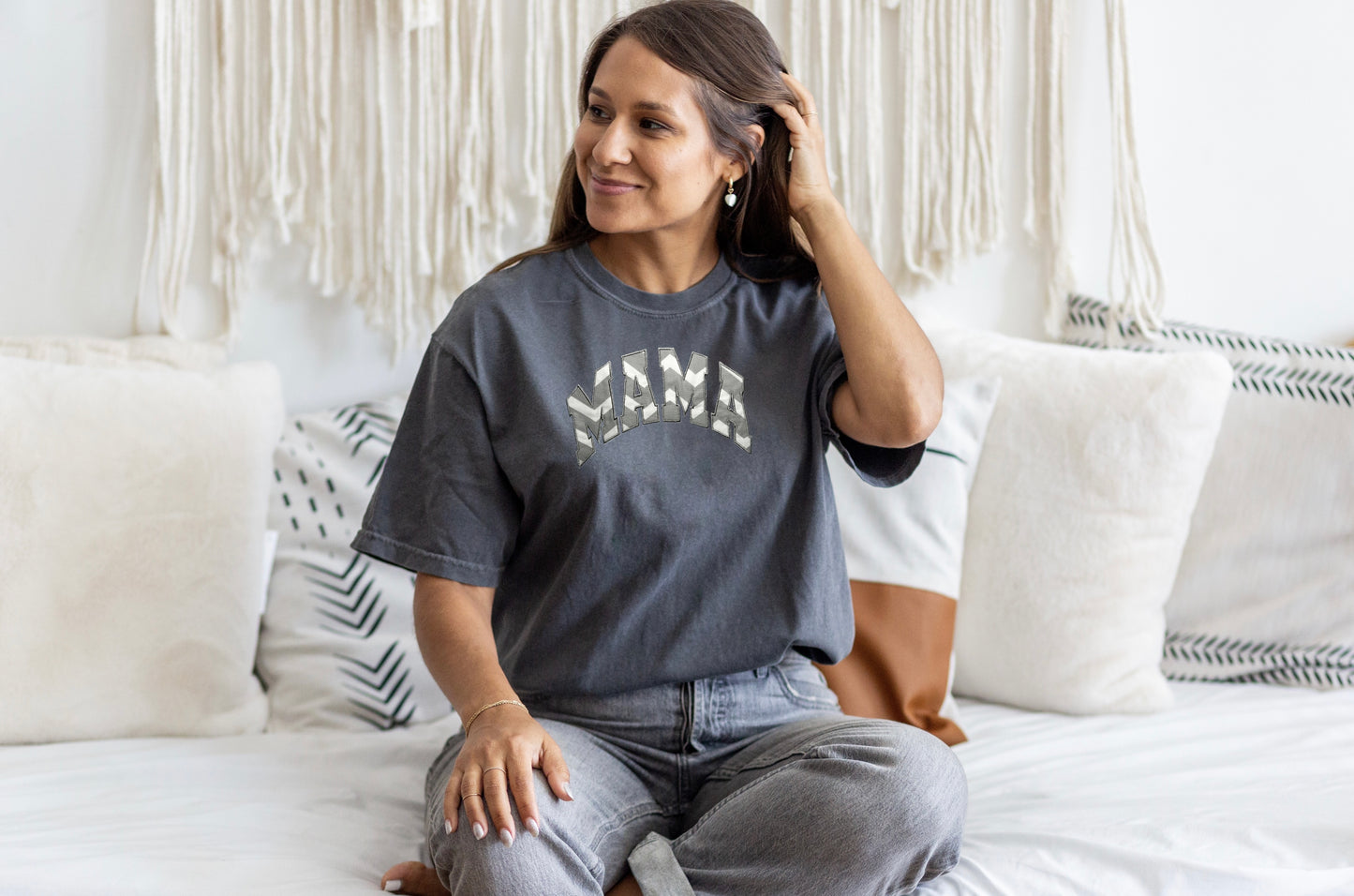 MAMA Appliqué Embroidered T-shirt | Comfort Colors